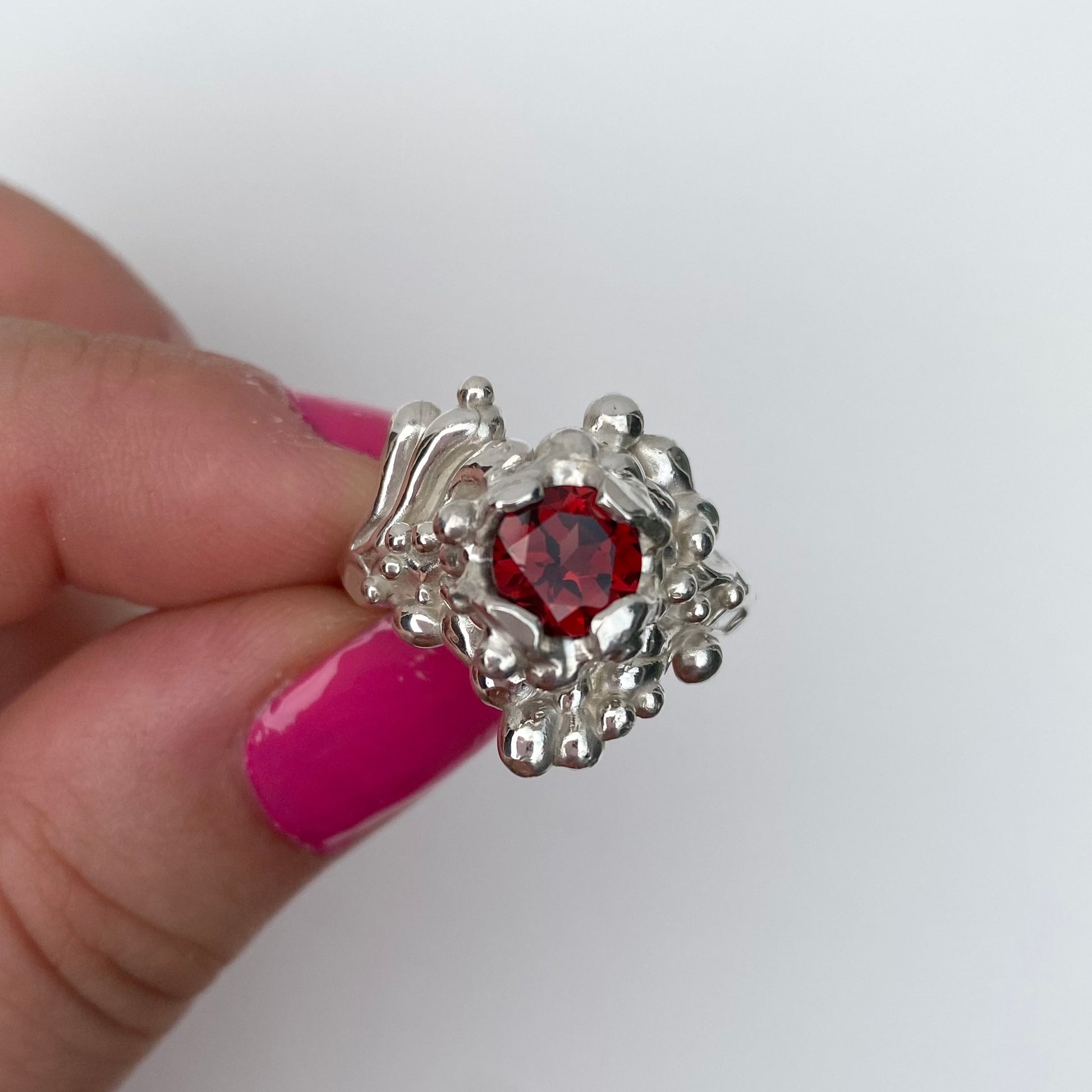 A Garnet on The Rocks (Fits Size "N 1/4"/6.75 US) Madame Mak Jewellery