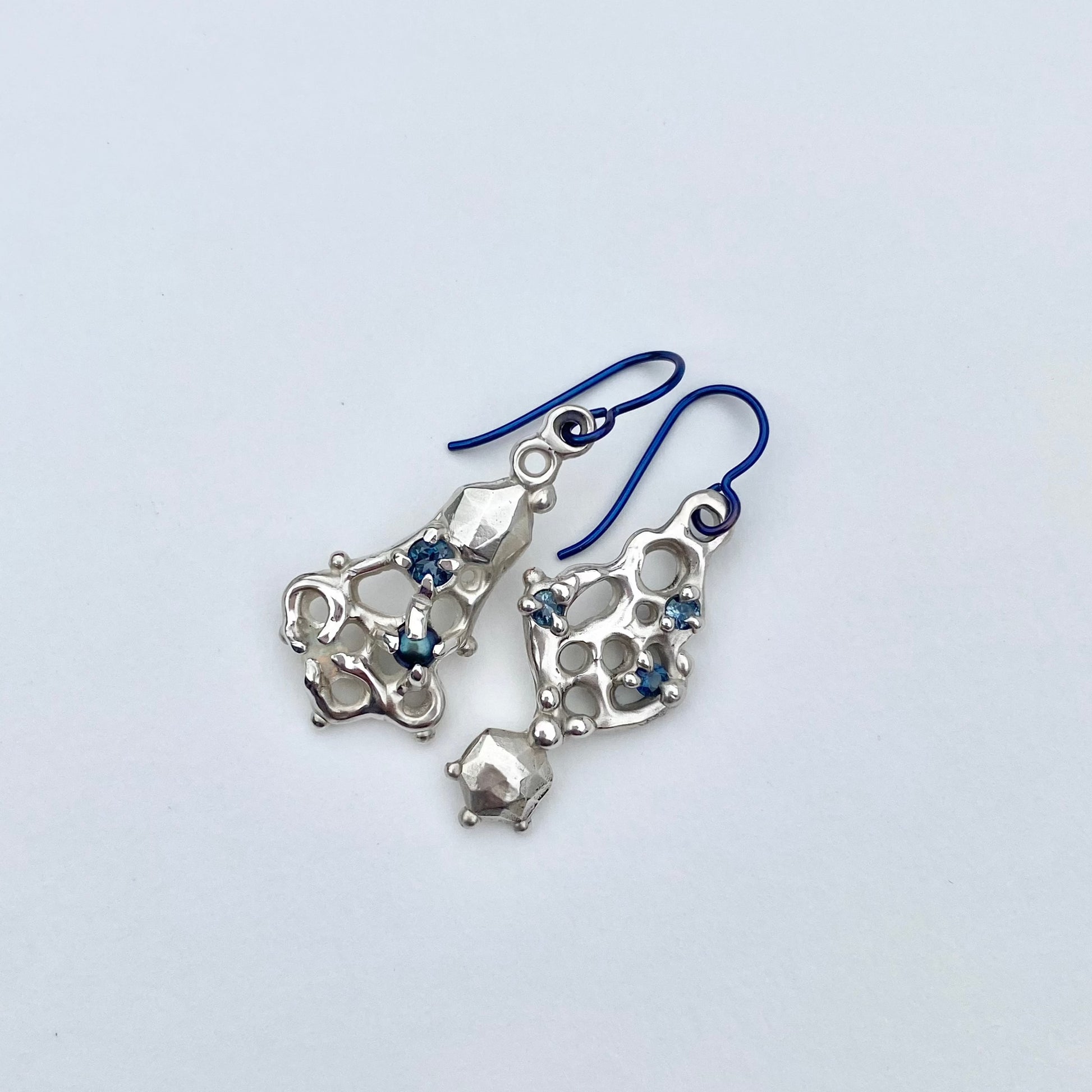Short Blue Earrings Madame Mak Jewellery