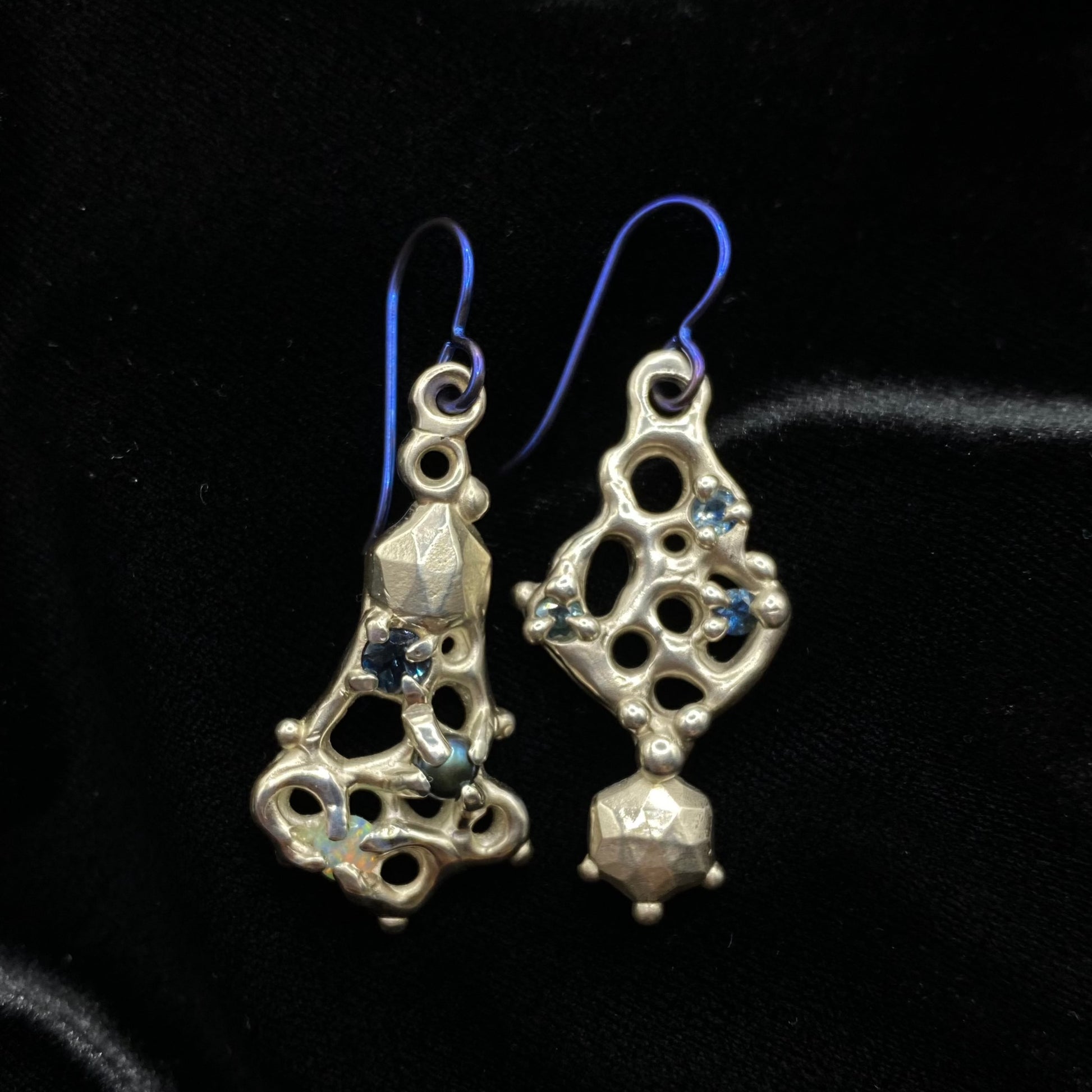 Short Blue Earrings Madame Mak Jewellery