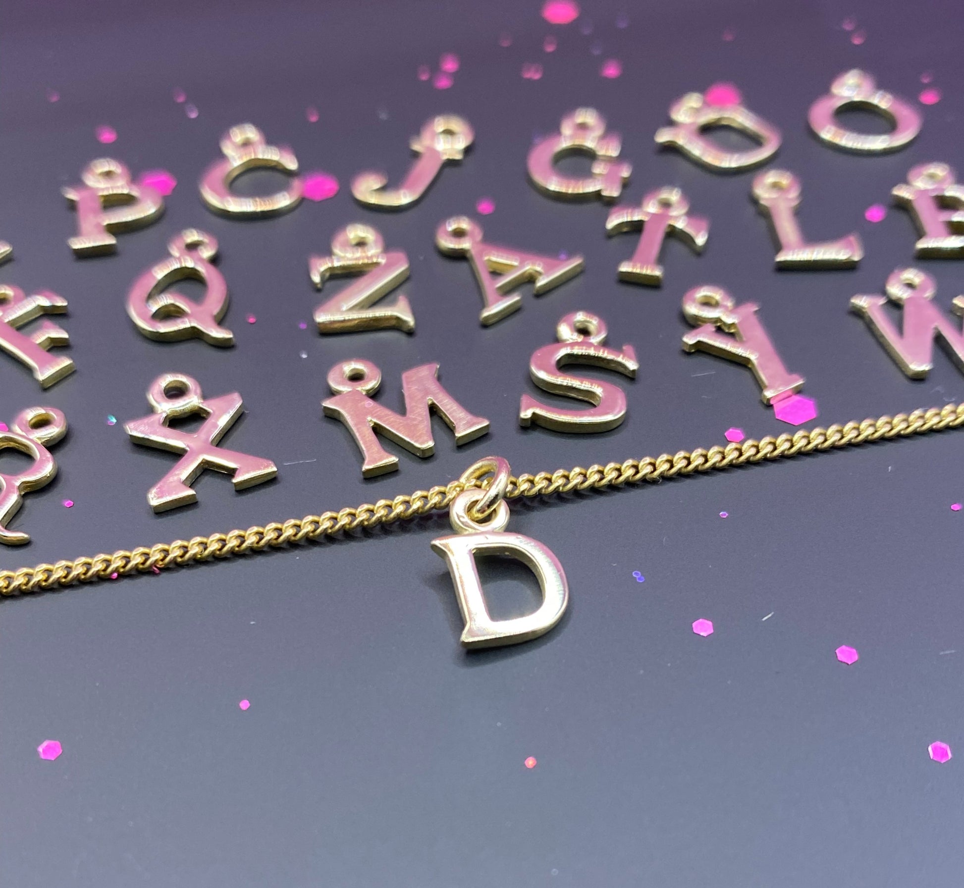 Little Solid Gold Letter Charms (9K and 18K Yellow Gold) MADE TO ORDER Madame Mak Jewellery